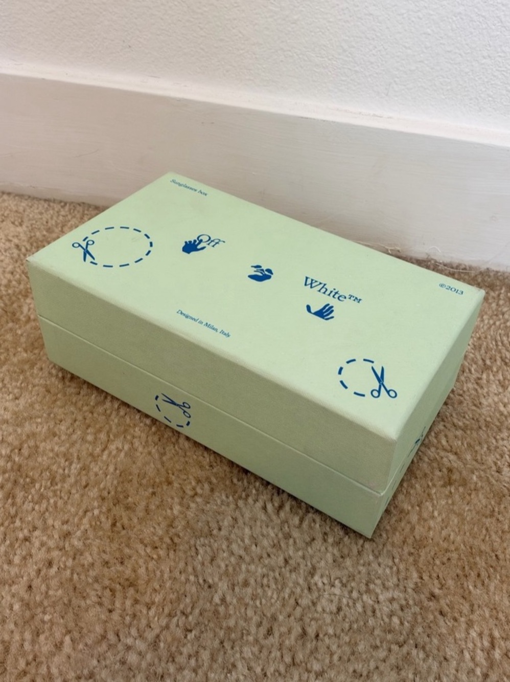 Off-White Small Empty Green Storage Box Like New